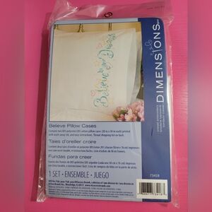 Dimensions Believe Stamped Pillow Case For Crewel Embroidery #73418 (0531)